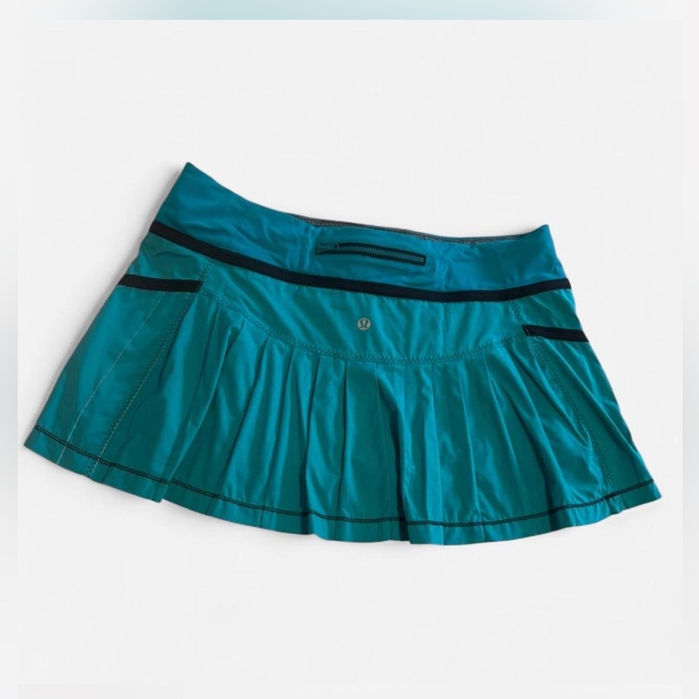 Lululemon sz 10 Run Reflection vintage rare skirt skort teal/oasis black
